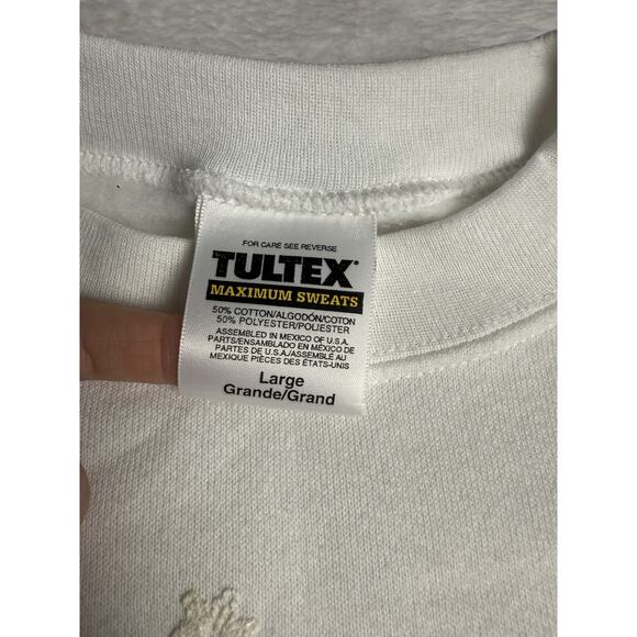 Vtg Sweatshirt Adult Large Crewneck Snowman Grandma Sweater Winter White Puffy - Picture 4 of 5